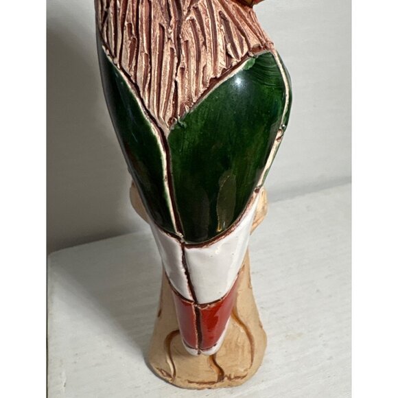 Handcrafted Ceramic Parrot Figurine From Venezuela 7.5" - Picture 6 of 9